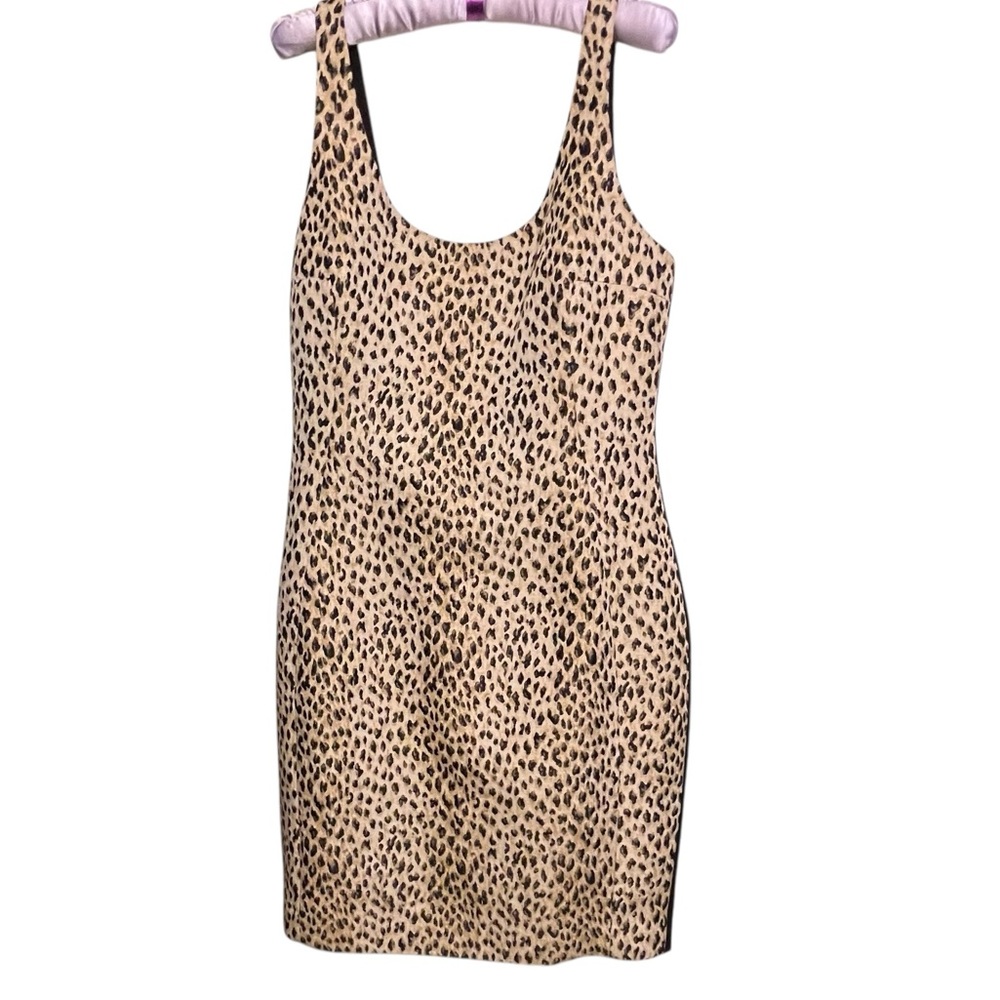 Diane Von Furstenberg DVF
size 14  Arianna  leopard & black sleeveless dress